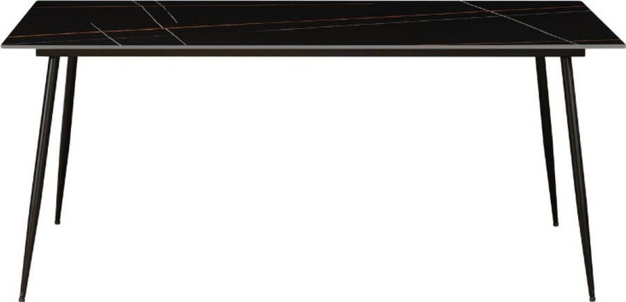 Dimehouse Eettafel Jules 190x90 cm marmerlook zwart - Foto 1