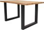 Dimehouse Eettafel Rover eikenhout 140x80 U-poot zwart - Thumbnail 2