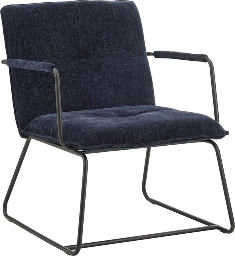 Dimehouse Fauteuil Hailey donkerblauw chenille - Foto 2