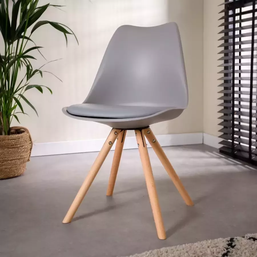 Dimehouse Harrow Eetkamerstoel Lichtgrijs Kuipstoel Scandinavisch Design - Foto 2