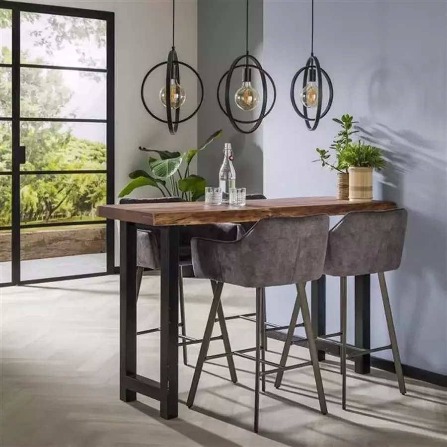 Dimehouse DH Interior Industriële Boomstam Bartafel Acaciahout Vince 150 cm 150 x 50 x 92 cm Hout Industrieel - Foto 2