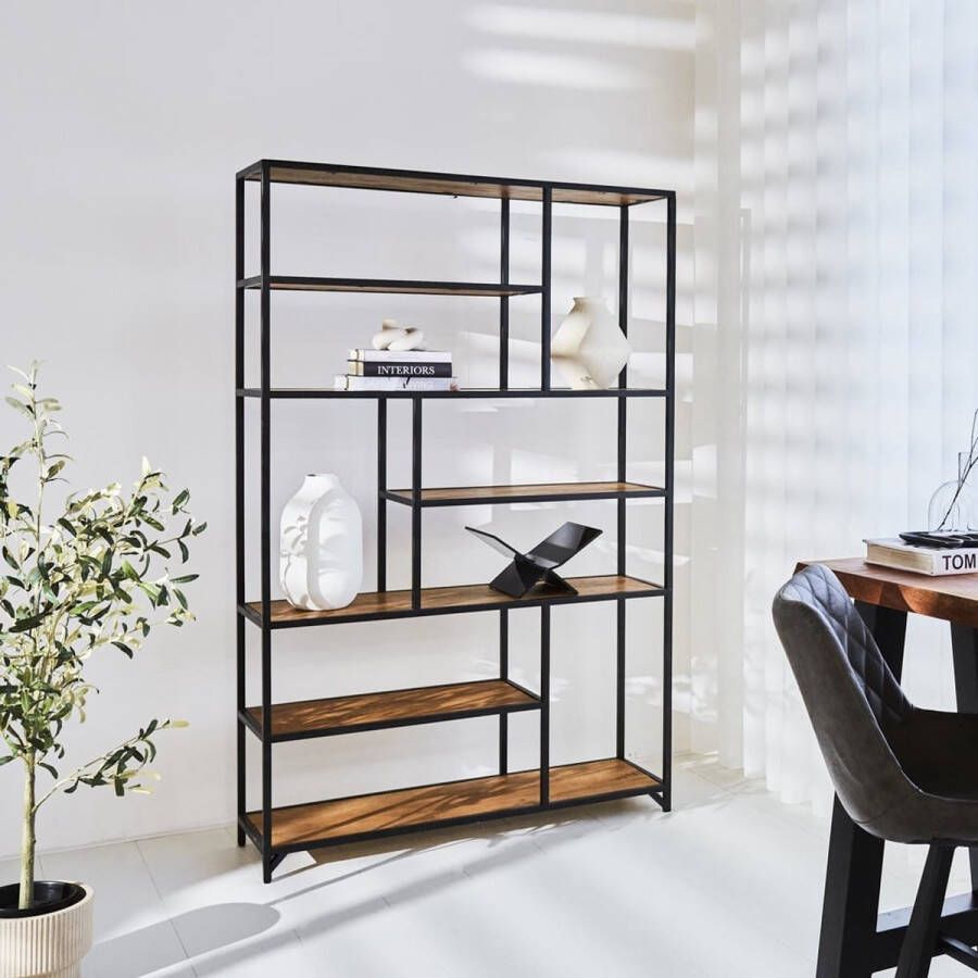 Dimehouse Sparrow Boekenkast Industrieel 120 x 188 cm Hout Metaal - Foto 3