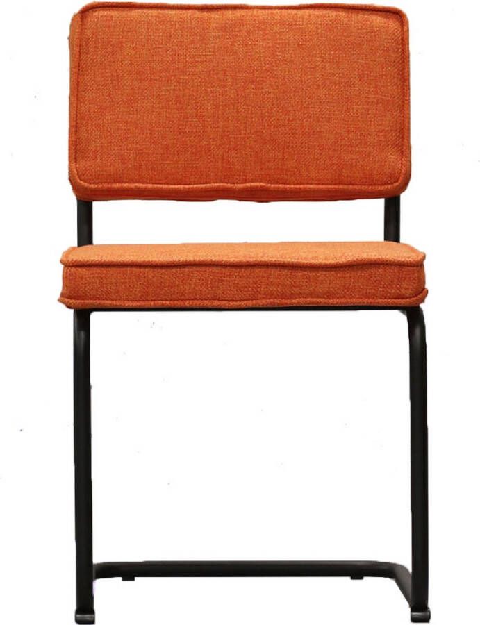 Dimehouse Remo Eetkamerstoel Oranje Stof Industrieel Zonder armleuning