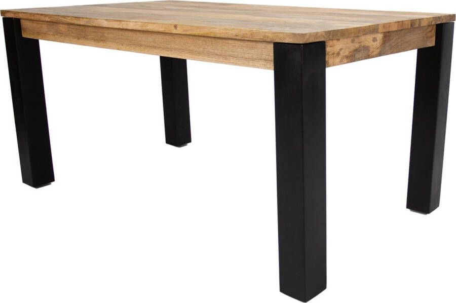 Dimehouse Kansas Eettafel Industrieel 160 x 80 cm Hout Zwart Metaal - Foto 2