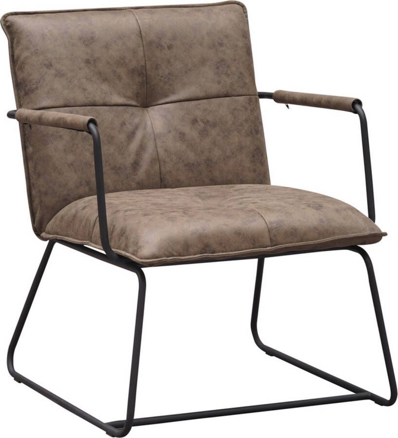 Dimehouse Industriële fauteuil Hailey groen ecoleder - Foto 1