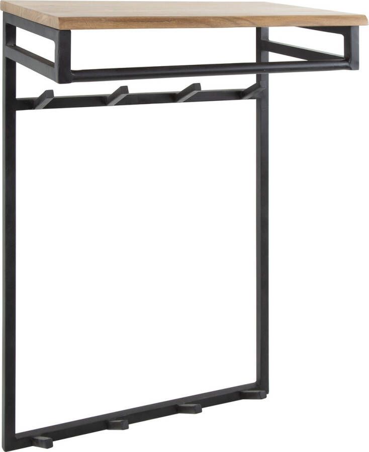 Dimehouse Industriële Kapstok Tessa 8 haken acaciahout