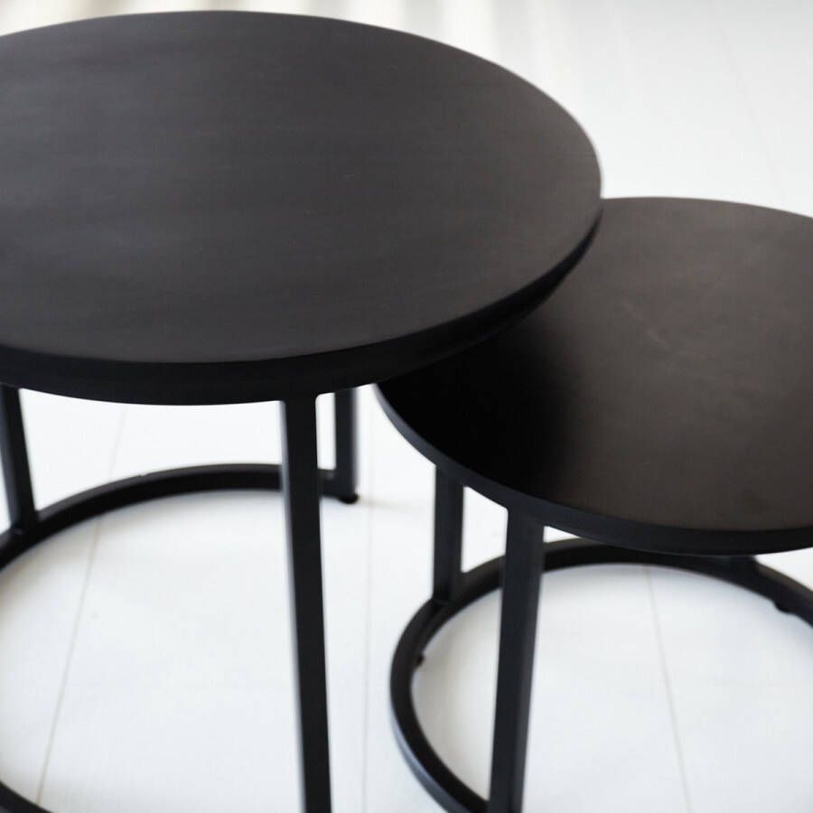 Dimehouse Industriële salontafel set van 2 Rosa zwart - Foto 2