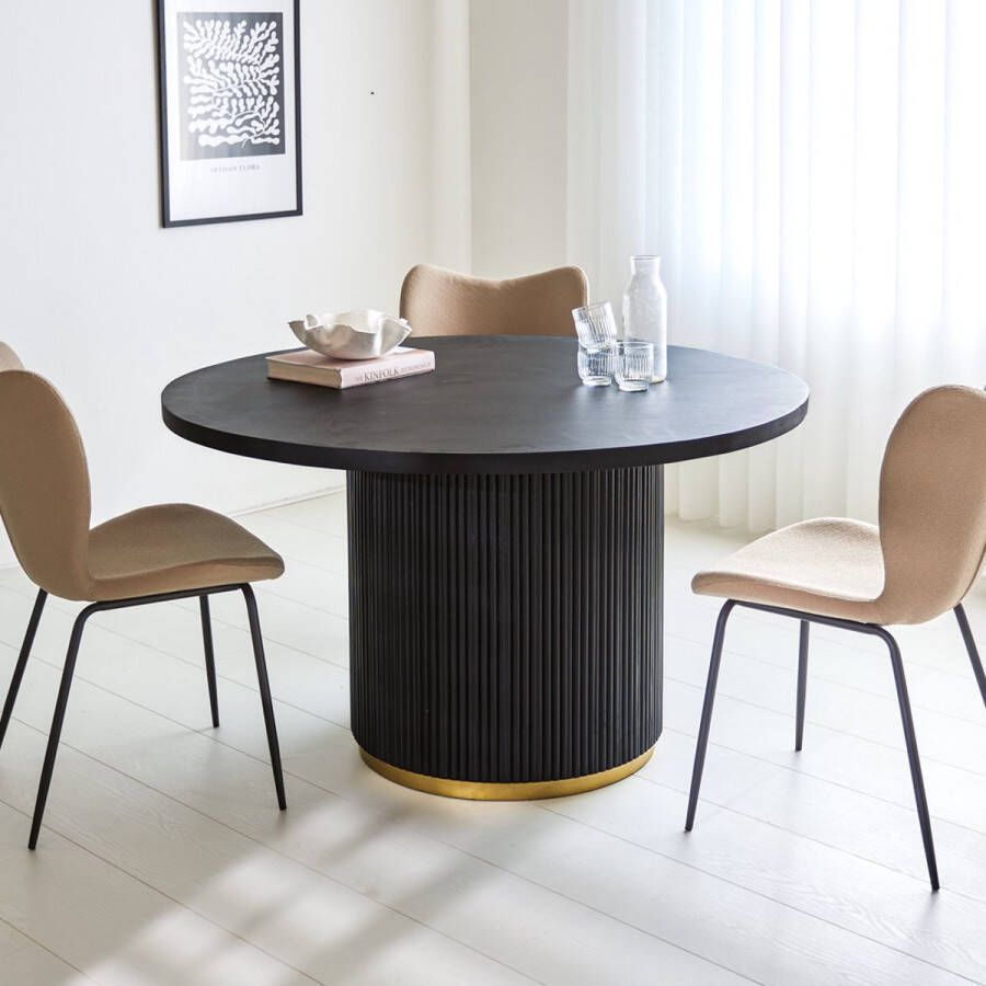 Dimehouse Ronde eettafel Elora Ø130 cm zwart - Foto 2