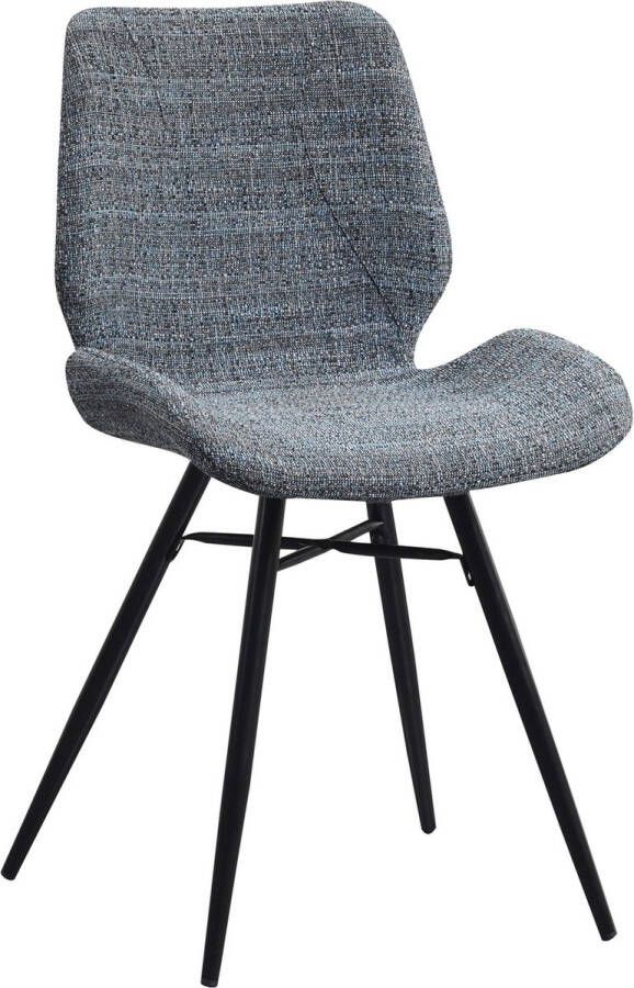 Dimehouse Set van 2 eetkamerstoelen Beau chenille blauw - Foto 2