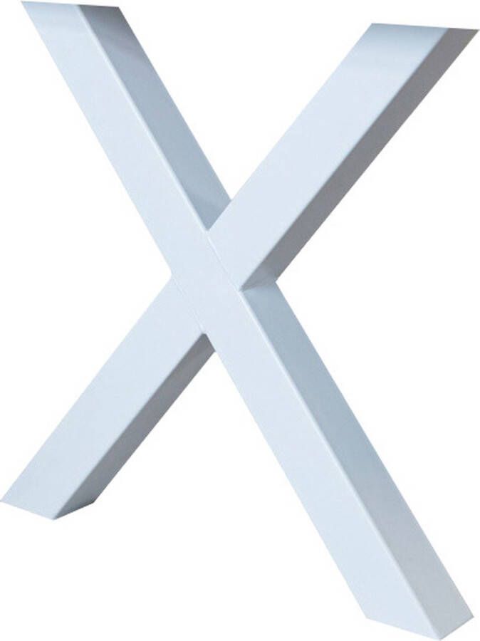 Dimehouse Set van 2 metalen tafelpoten X-frame wit
