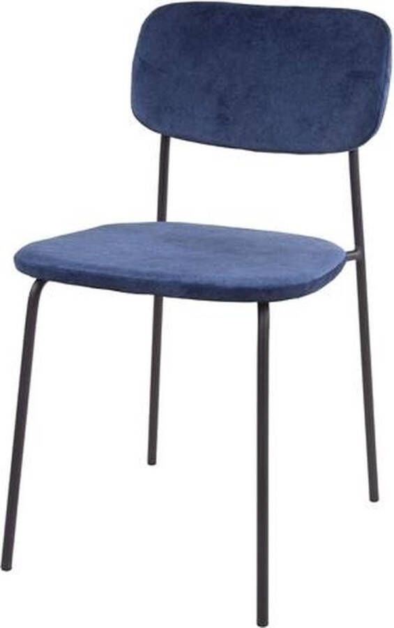 Dimehouse Set van 4 eetkamerstoelen Maurice velvet blauw