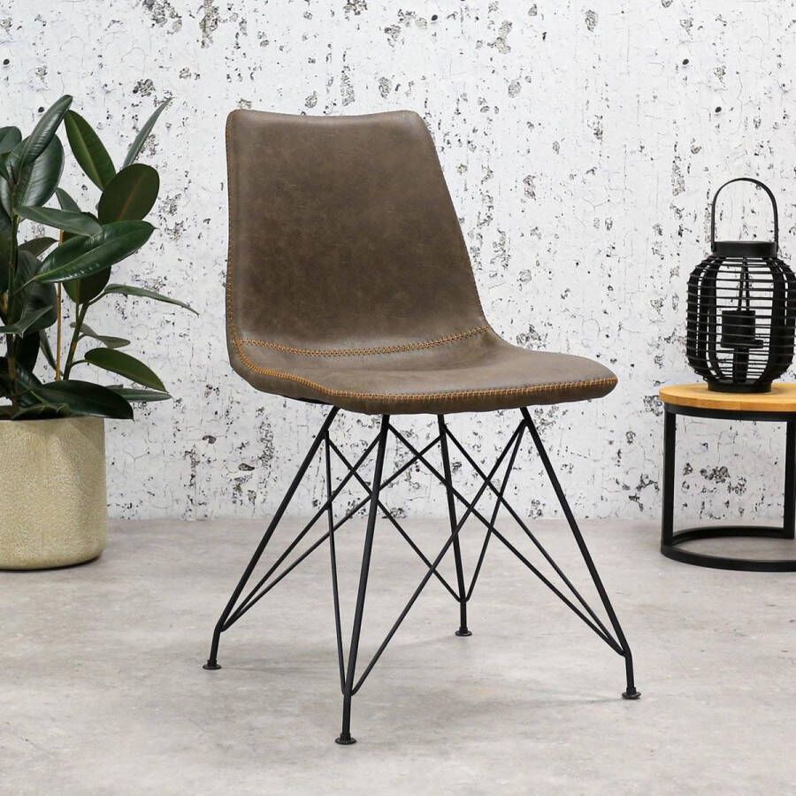 Dimehouse Viano Kuipstoel Taupe Eetkamerstoel Zonder armleuning - Foto 2