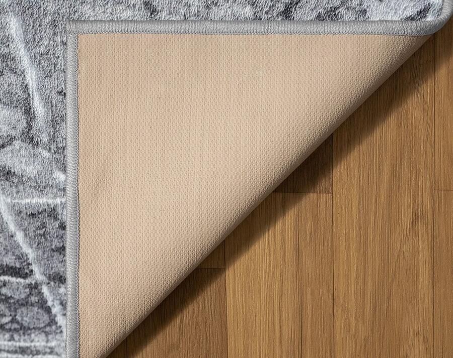 Dinarsu Karpet24 Elis Modern Onderhoudsvriendelijk Rechthoekig Tapijt met Antislip (Grijs 160x230 cm) Voor Stijl en Comfort in Keuken & Eetkamer