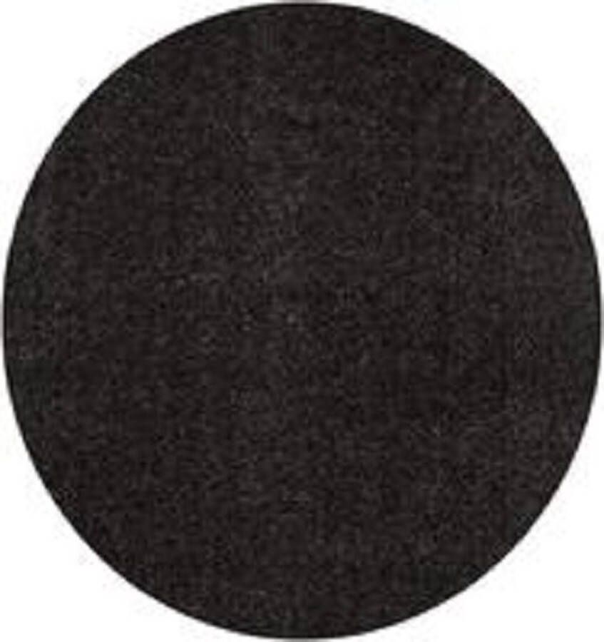 Karpet24 Hoogpolig Glanzend Vloerkleed Galaxy Antraciet-Ø 120 cm rond Gel Backing Wasbaar 30 mm Effen