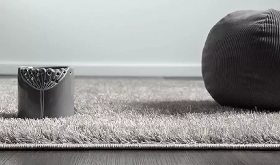 Karpet24 Hoogpolig Glanzend Vloerkleed Galaxy Grijs-200 x 290 cm Gel Backing Wasbaar 30 mm Effen