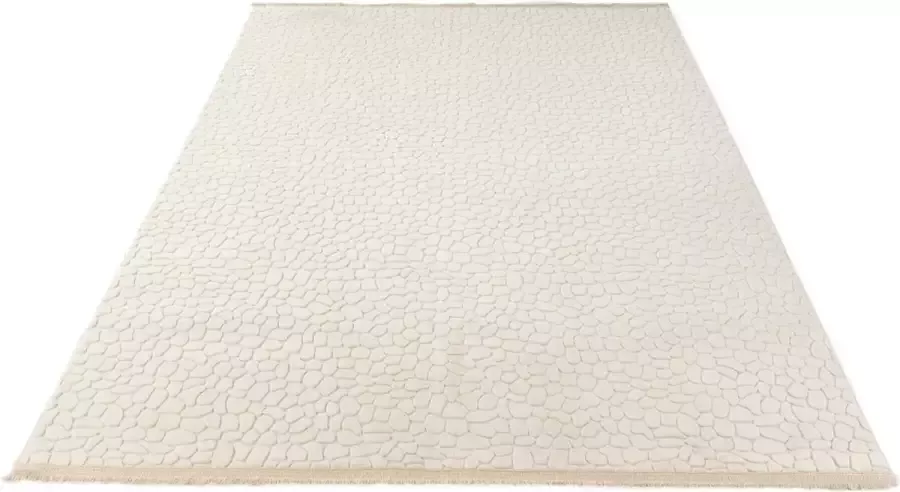 Dinarsu Laagpolig Mozaiek Desing Vloerkleed Vista 70 Beige-150x220 cm