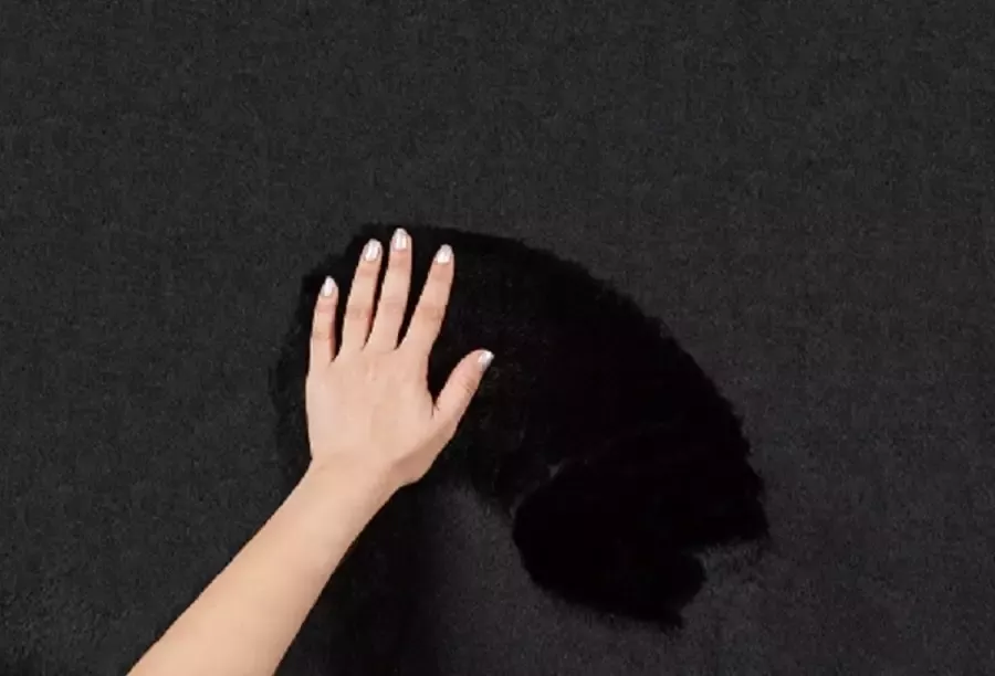Dinarsu Superzacht Laagpolig Vloerkleed met bontlook Zwart-117x160 cm