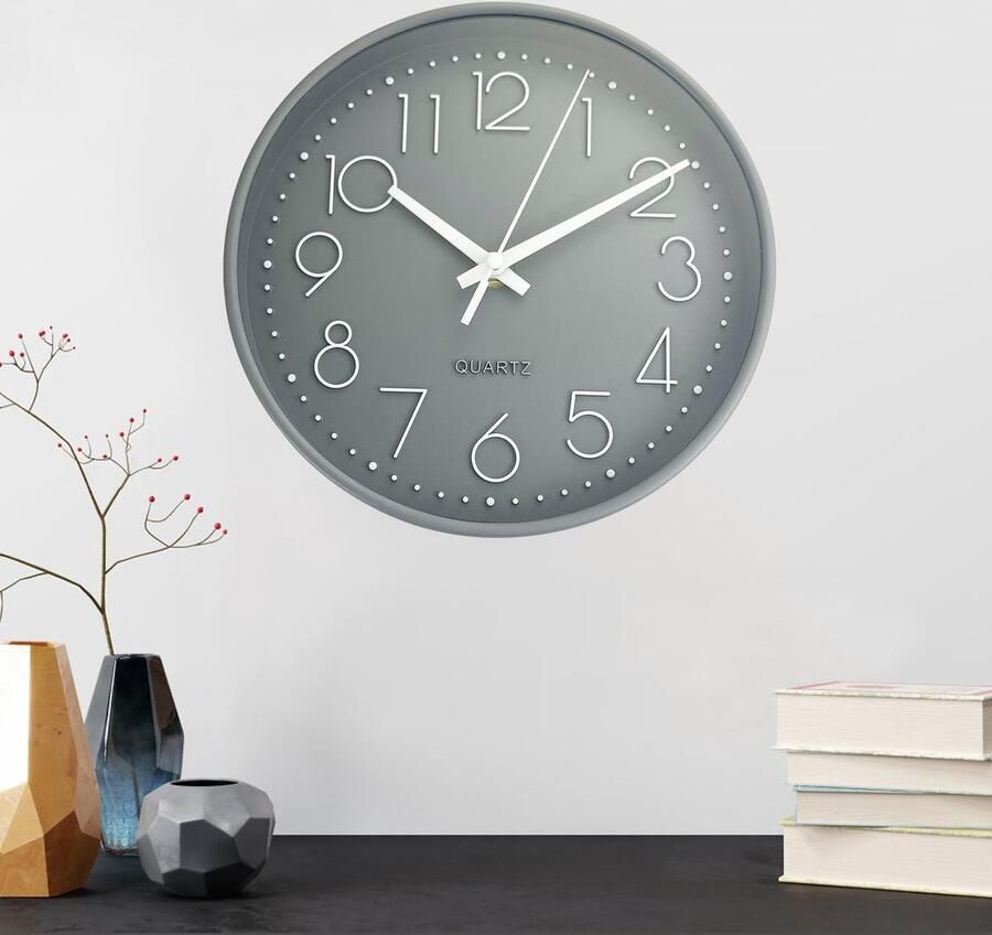 Diompirux 8 inch 20 cm wandklok maakt gebruik van verbeterd uurwerk stil en tikt niet wijzerlengte volgens de gulden snede gemakkelijk af te lezen voor thuis school kantoor bibliotheek