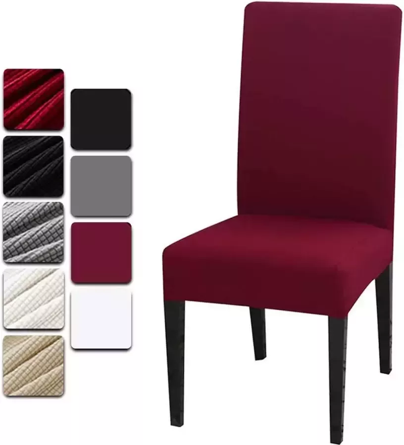 Dioxide Stoelhoezen set van 6 elastische moderne beschermende stoelhoezen voor huwelijksfeest banketdecoratie bi-elastische stretchhoes gemakkelijk schoon te maken en duurzaam universeel grijs - Foto 2