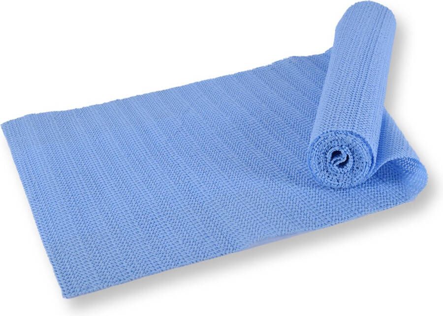 Discountershop Blauwe Antislip Lademat met Gaaspatroon Synthetisch Rubber Ideaal voor Keukenlades en Kasten Waterbestendig 150cm x 30cm