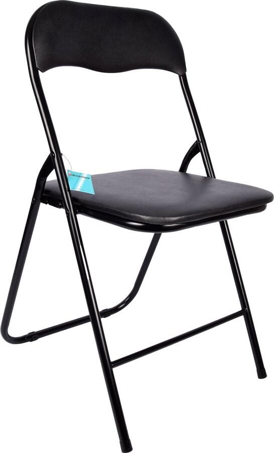 Discountershop Nieuwe Zwarte Opvouwbare campingstoel van Polyester en Metaal Multifunctioneel Klapstoel Inklapbaar en Lichtgewicht 37.5x39x78.5cm Comfortabele Zitplaats voor Binnen en Buiten Ideale Opvouwbaar Stoel voor Keuken Bureau & Meer!