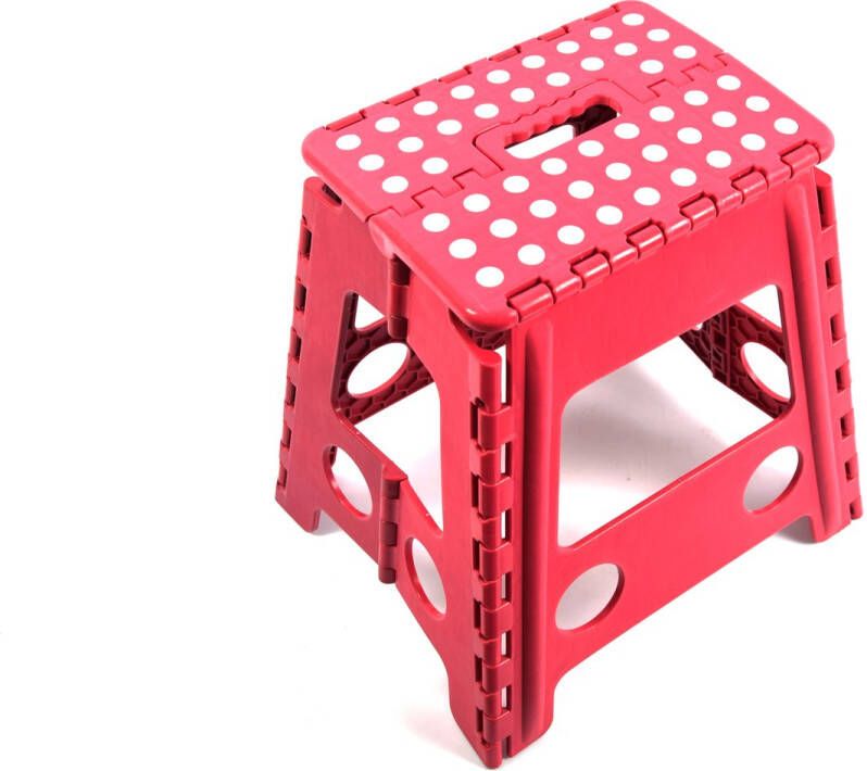 Discountershop Praktisch en Veelzijdig: Opvouwbare Roze Opstapkruk Ideaal voor Badkamer Keuken en Meer Draagvermogen tot 150 kg Hoogte van 39 cm