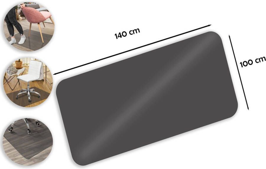 Discountershop vloerbeschermer bureaustoel PVC vloerbeschermer voor harde vloeren 140cm x 100 cm- Beschermmat