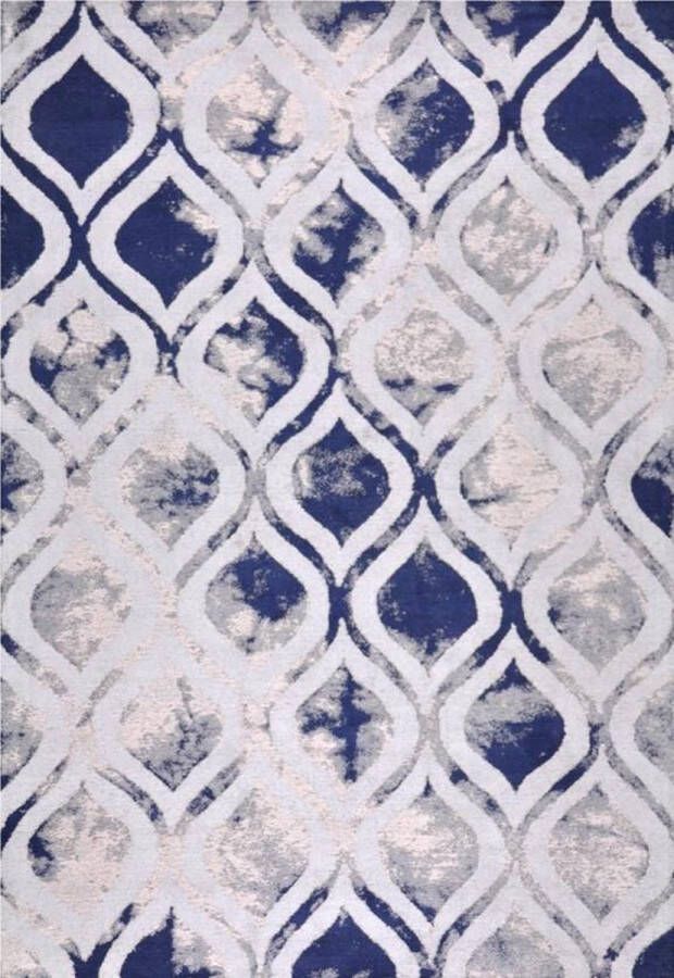 Disena Blauw vloerkleed 160x230 cm A-symmetrisch patroon Modern