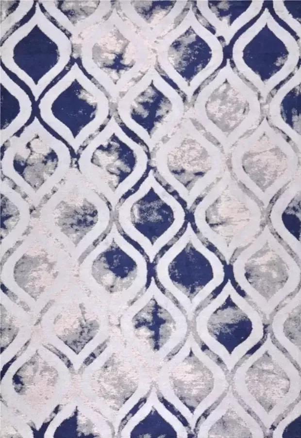 Disena Blauw vloerkleed 160x230 cm A-symmetrisch patroon Modern