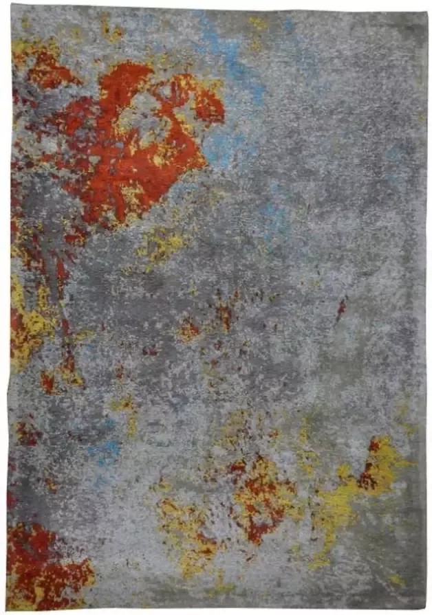 Disena Grijs Rood vloerkleed 160x230 cm A-symmetrisch patroon Industrieel