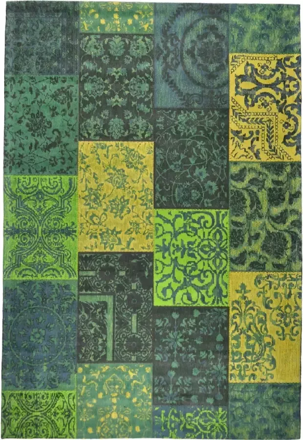 Disena Groen Multicolor vloerkleed 160x240 cm Symmetrisch patroon Modern