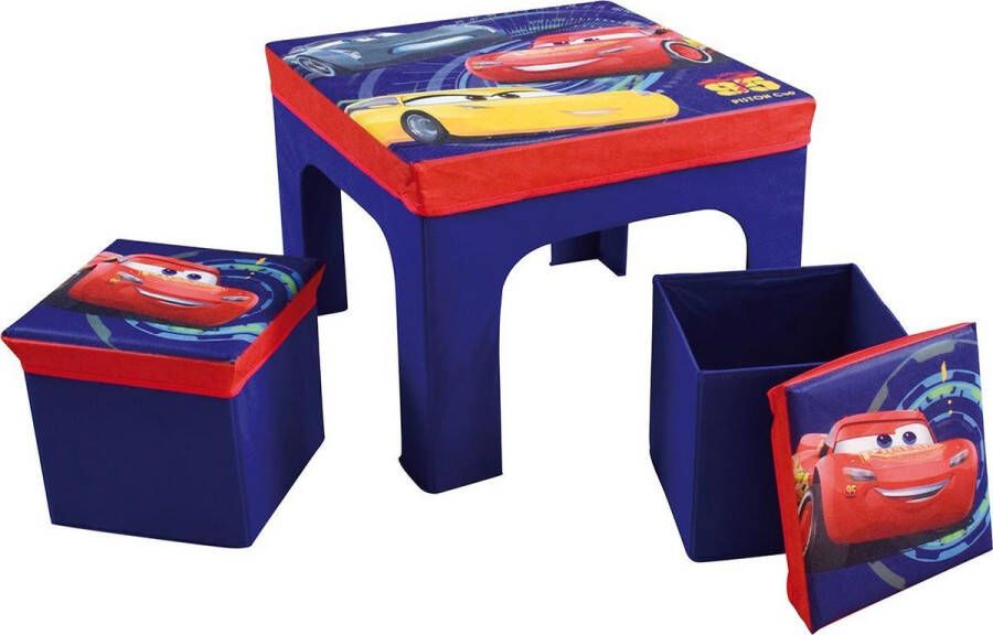 Disney Cars Tafel en Krukjes 50 x 50 x 49 cm + 26 x 26 x 24 cm