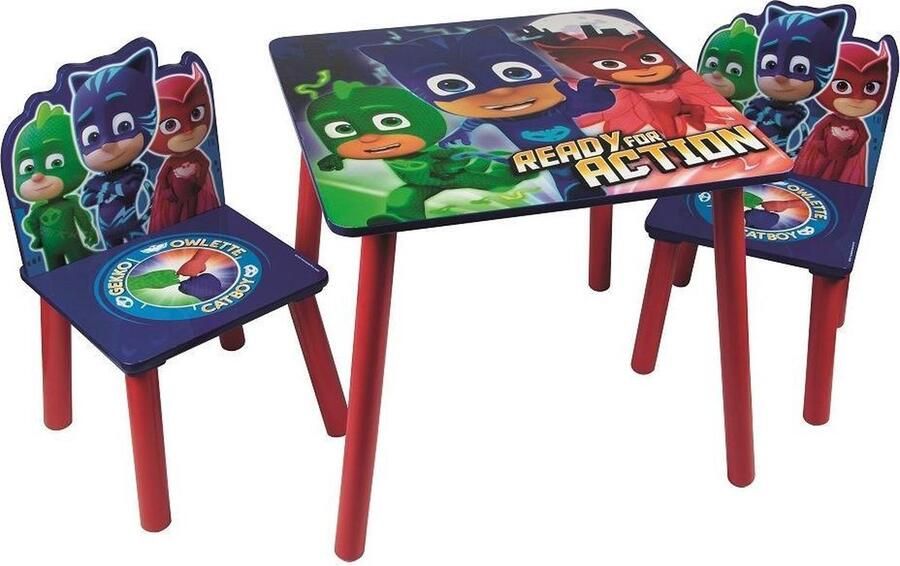 Disney PJ Masks Houten Tafel met 2 Stoelen