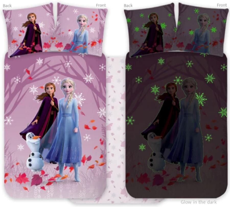 Disney Frozen Glow in the Dark Frozen dekbedovertrek Ledikant dekbedovertrek 100x135 cm 100% katoen