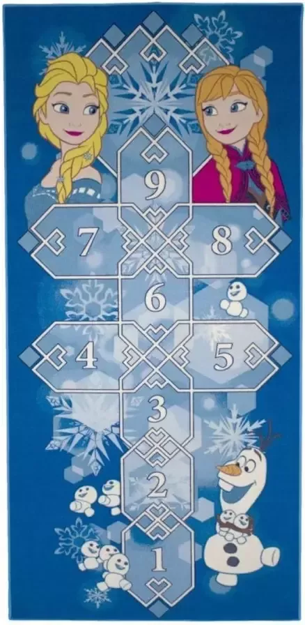 Disney Frozen Hinkelspel 77 Speelkleed Officieel gelicentieerd 95x200 cm Blauw Vloerkleed Speeltapijt