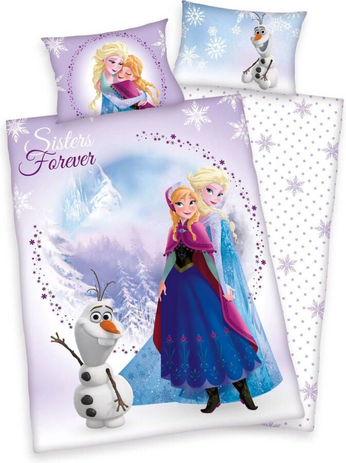 Disney Frozen Sisters Forever Dekbedovertrek Ledikant -100x135 cm + 1 kussensloop 40x60 cm Multi kleur