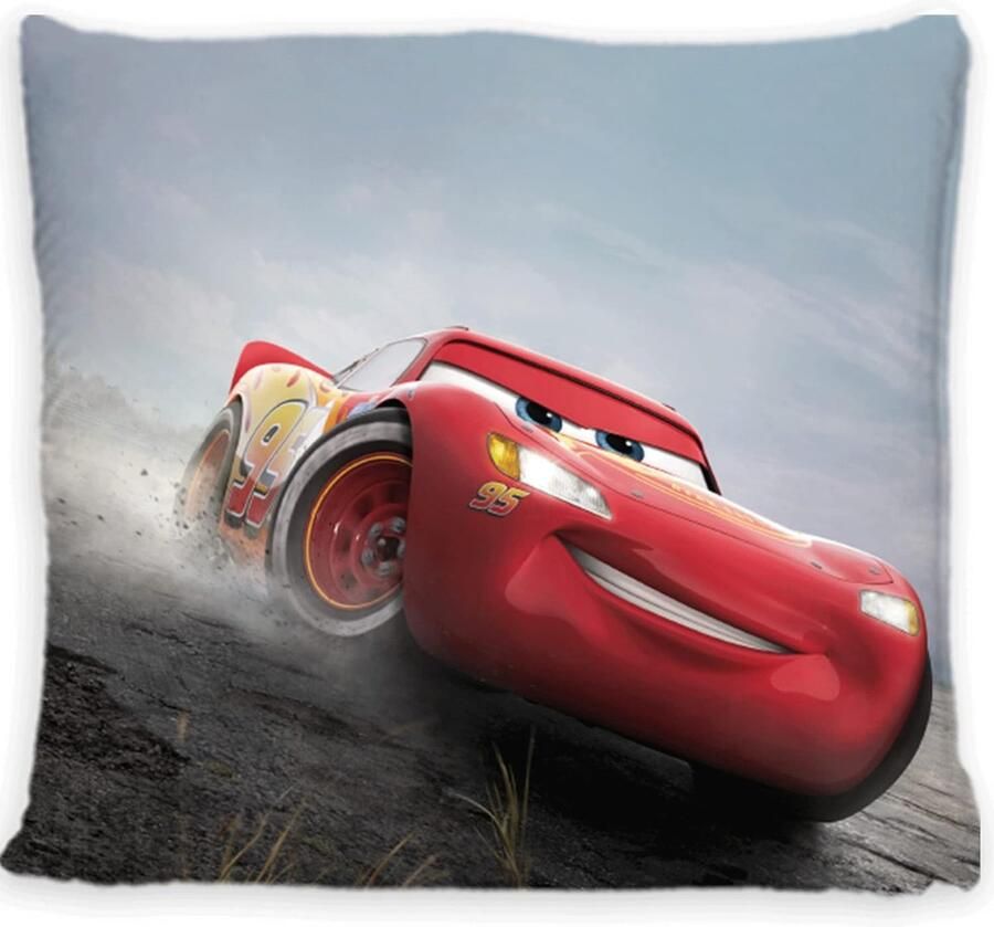 Disney Home Cars sierkussen met vulling en ritssluiting 40x40 cm sierkussen met vulling geweldig sierkussen voor bank woon- en slaapkamer zacht knuffelkussen