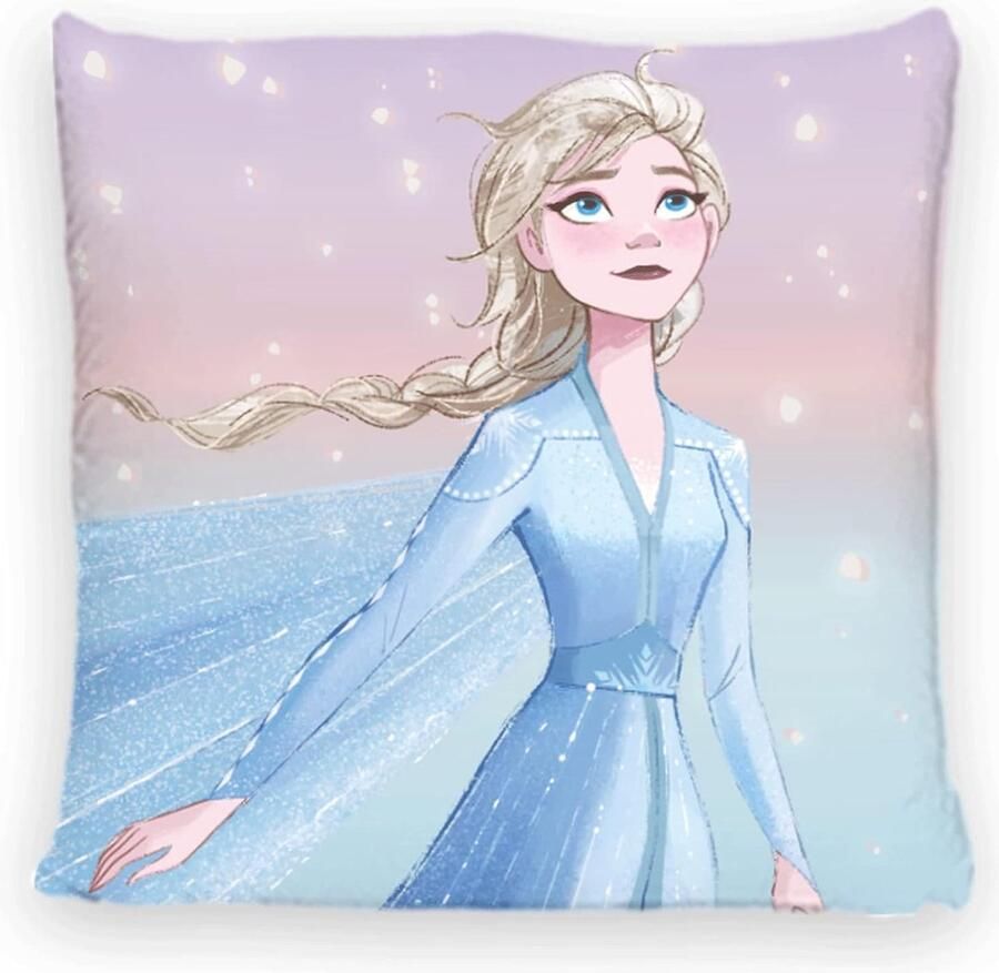 Disney Home Frozen sierkussen met vulling en ritssluiting 40x40 cm sierkussen met vulling geweldig sierkussen voor bank woon- en slaapkamer zacht knuffelkussen