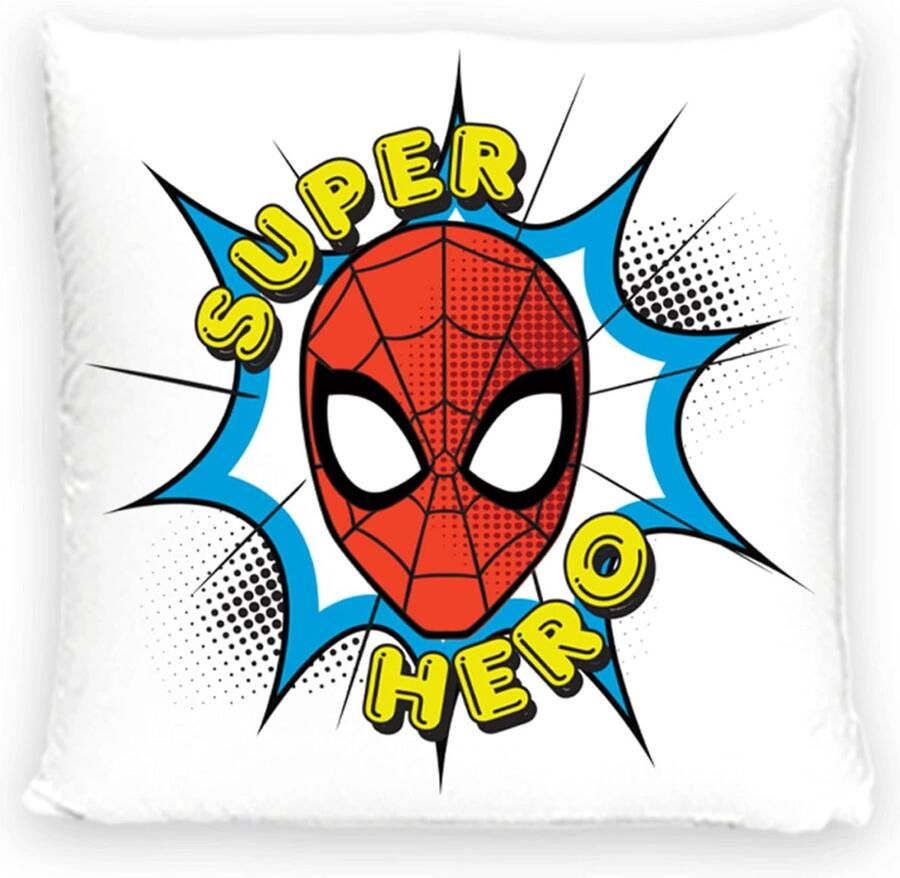 Disney Home Spiderman sierkussen met vulling en ritssluiting 40x40 cm sierkussen met vulling geweldig sierkussen voor bank woon- en slaapkamer zacht knuffelkussen