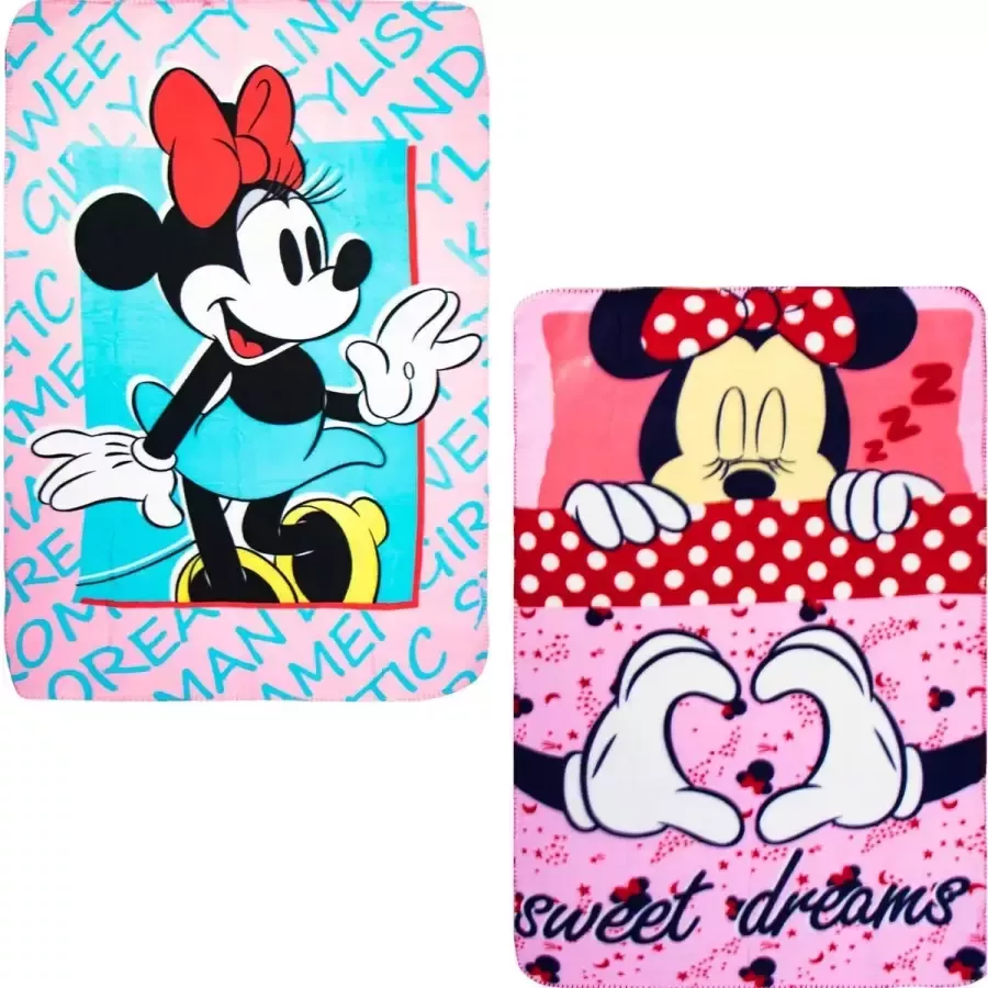 Disney Minnie Mouse + Unicorn thema fleece bank bed deken 100 x 150 cm 100% polyester stof