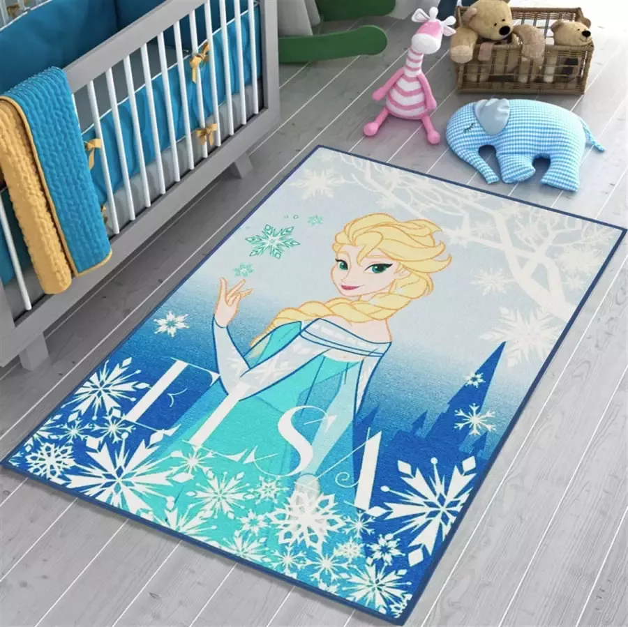 Disney Princess Elsa Frozen Speelkleed Officieel gelicentieerd 95x133 cm Blauw Vloerkleed