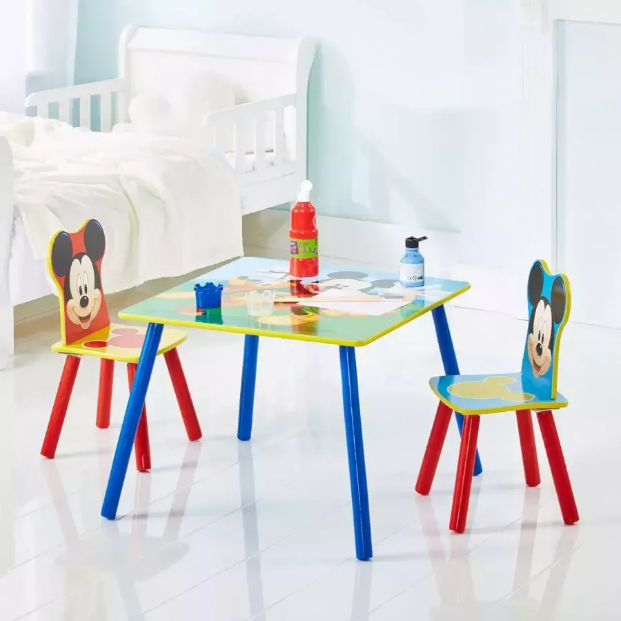 Disney Tafel en stoelen set 3-delig Mickey Mouse hout WORL119014