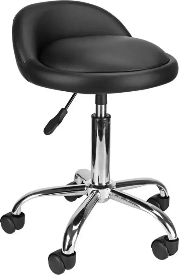 Display4Top schwarz einstellbar drehbar rollende Kissen Tattoo Massage hydraulische Salon Hocker mit Rücken 5 Räder PAUZE