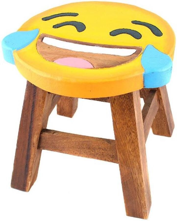 DIt & Dat &zo Kinderkruk Opstapje Afstapje Kindermeubel Emotion Emotie| Tranen van het lachen Hout Samanboom L25xB25xH25 cm