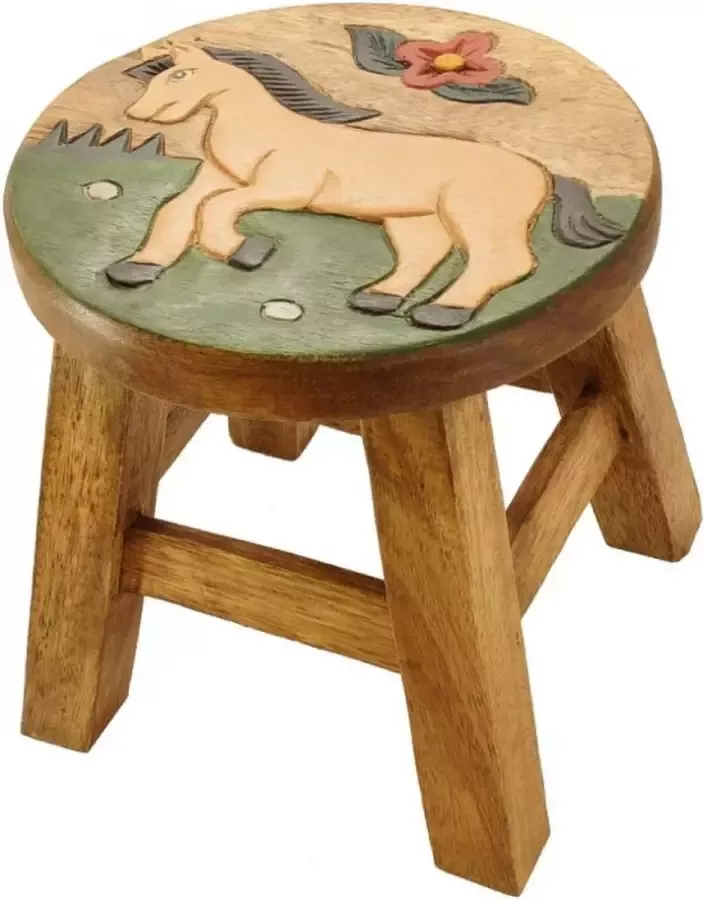 DIt & Dat &zo Kinderkruk Paard Hout Dieren 25 cm hoog Sinterklaas kerst en kraamcadeau