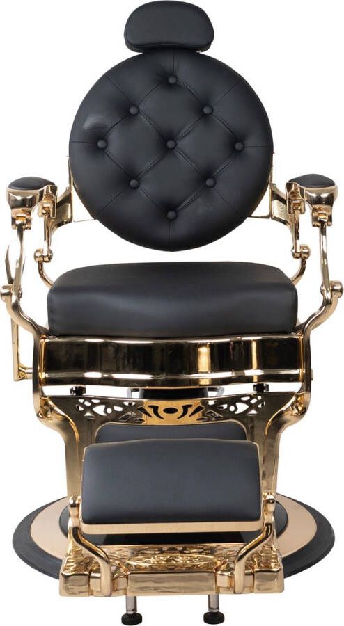 Dita Barbierstoel Gold 360° Hydraulische Barber Chair Kappersstoel Verstelbaar met Hoofdsteun Duurzaam Kunstleer