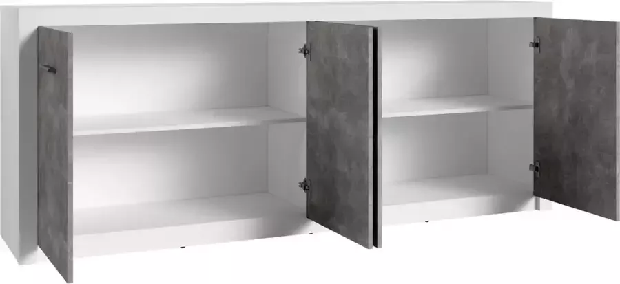 Divaco Dressoir Alexi 213cm 4 deuren wit beton - Foto 1