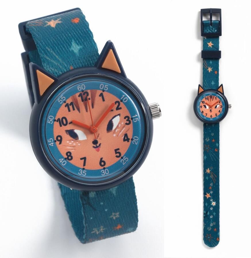 Djeco kinderhorloge blauw educatief leren klokkijken
