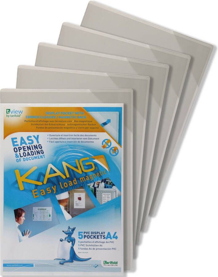 Djois KANG Easy Load magnetische presenteertas A4 PVC wit pak 5 stuks