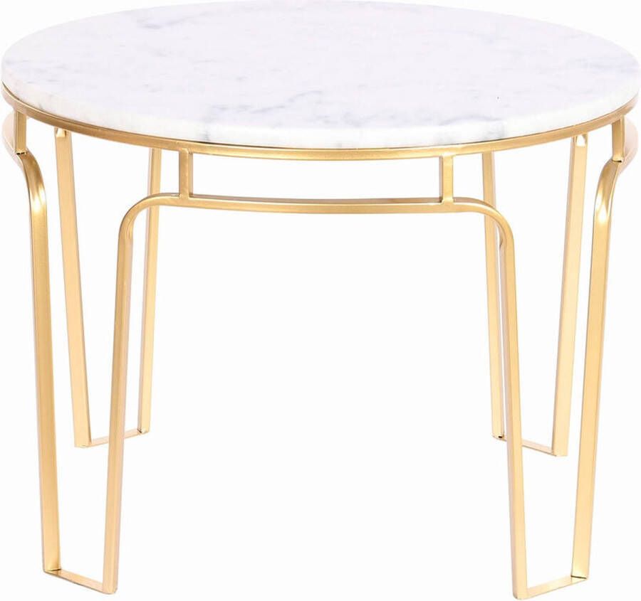 DKD Home Decor Bijzettafel 60 x 60 x 44 5 cm Gouden Metaal Wit Marmer